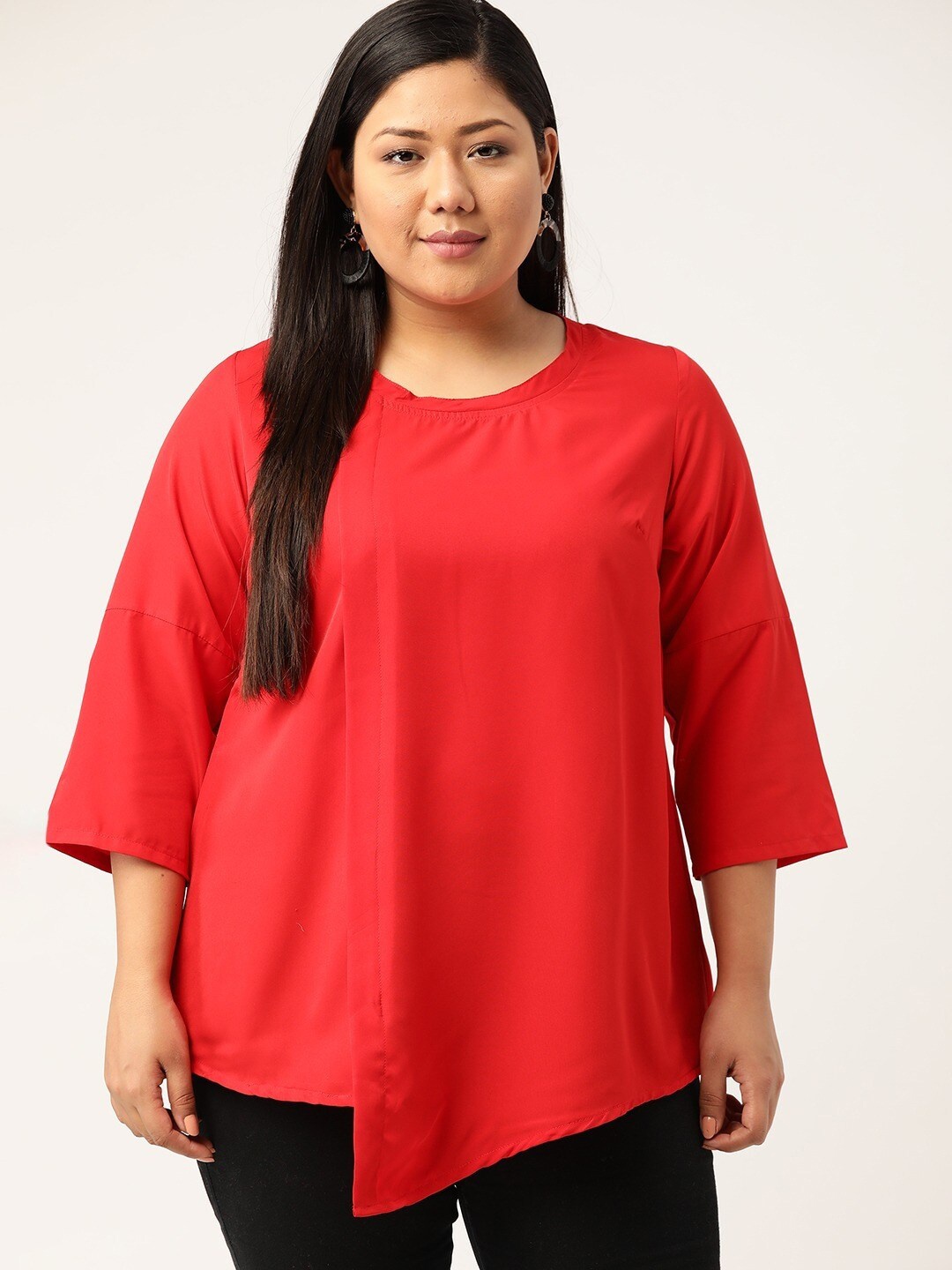 

theRebelinme Layered Crepe Top, Red
