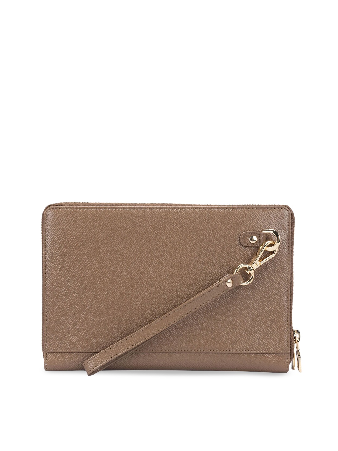 

Da Milano Women Zip Around Wallet, Brown
