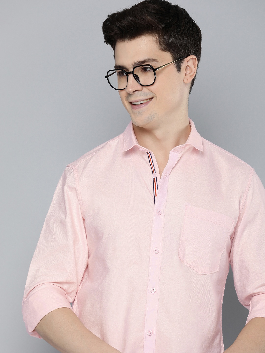

Mast & Harbour Men Standard Opaque Casual Pure Cotton Shirt, Pink