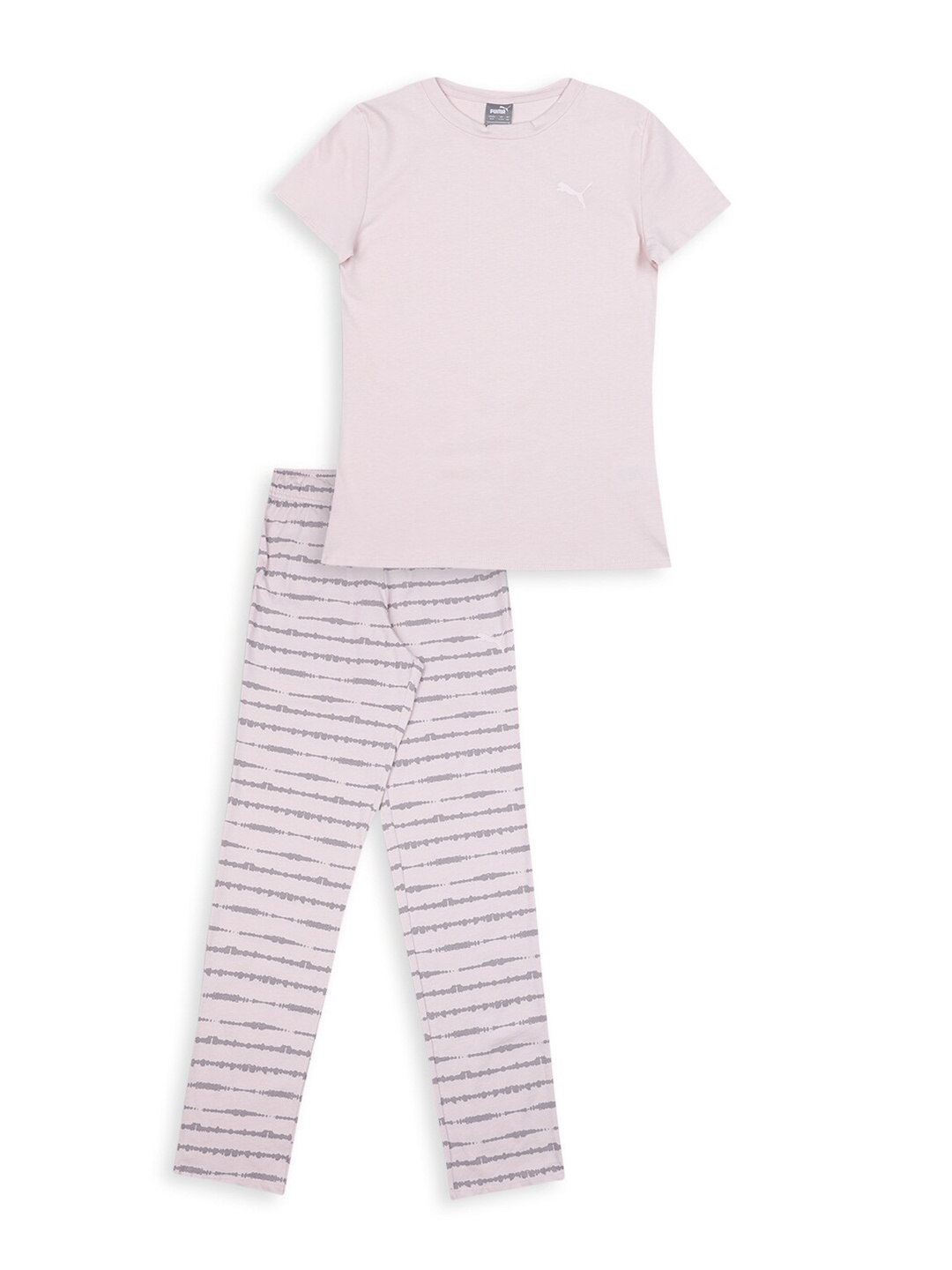 

Puma Girls Striped Short Sleeves T-Shirt & Joggers, Pink