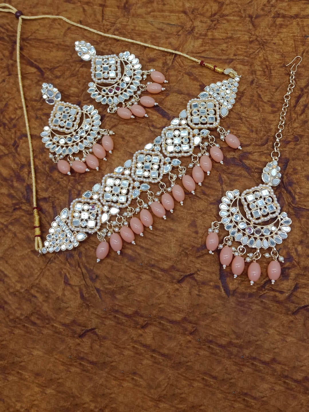 

AASHISH IMITATION Gold-Plated Mirror Jewellery Set