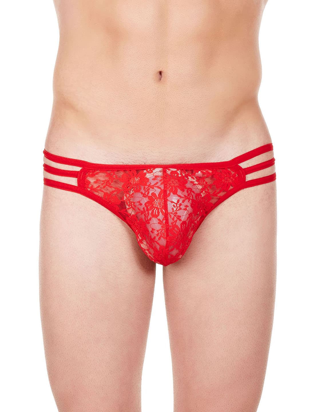 

La Intimo Men Triple Lace G-String, Red