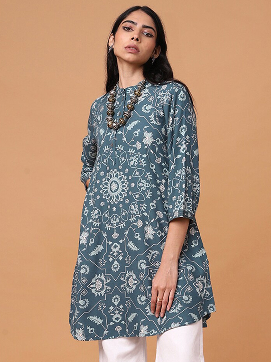 

Marigold Lane Floral Printed Tunic, Teal