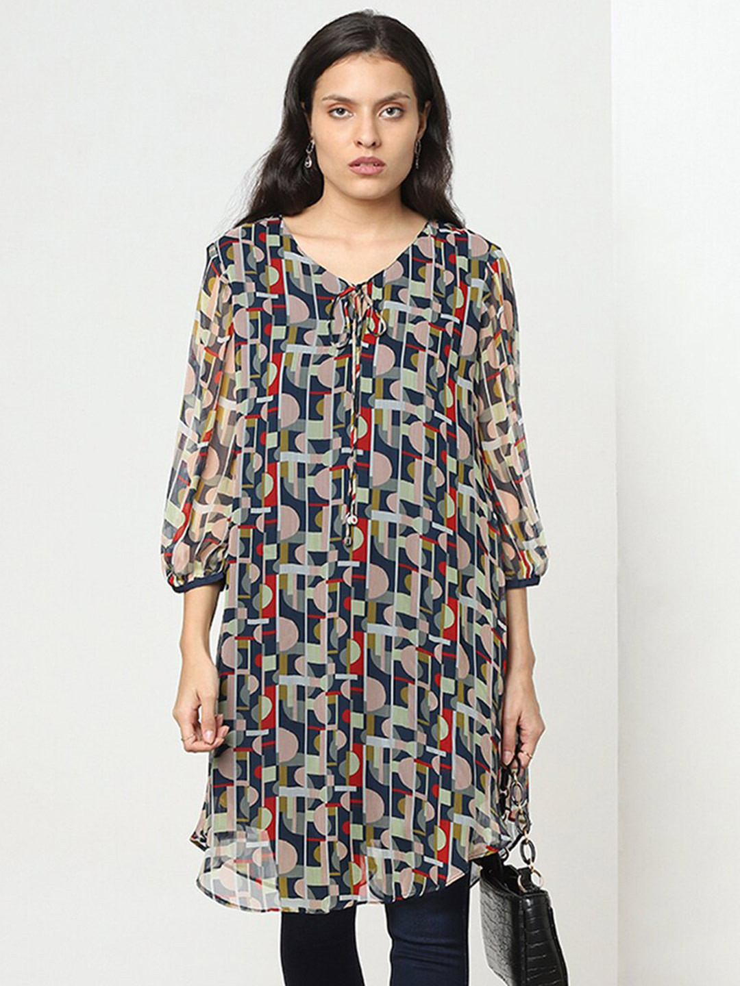 

Marigold Lane Geometric Printed Tunic, Grey