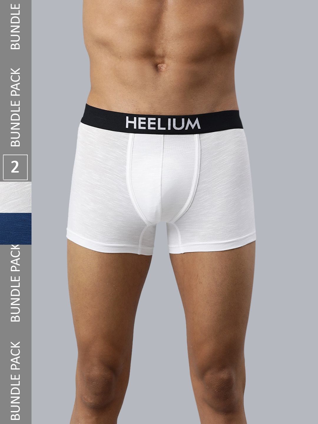 

Heelium Men Pack Of 2 Trunks P2-TRUNK-WHTNB-S, White