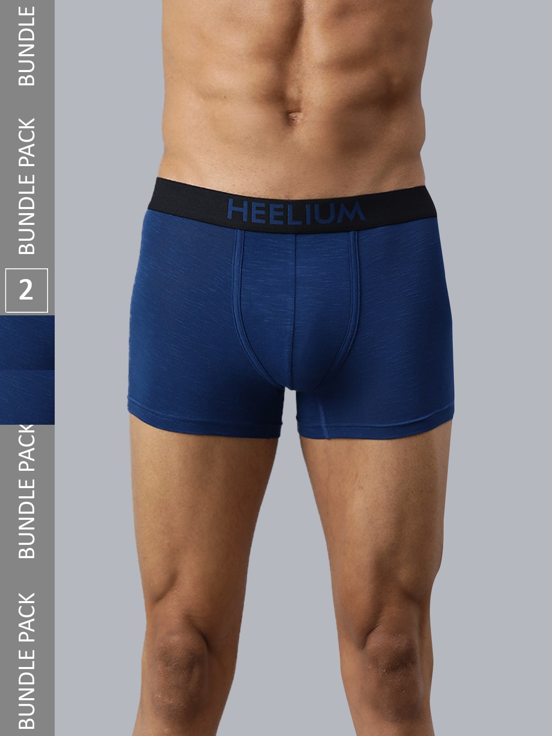 

Heelium Men Pack of 2 Bamboo Super Soft & Odour Free Comfort Fit Trunk, Navy blue