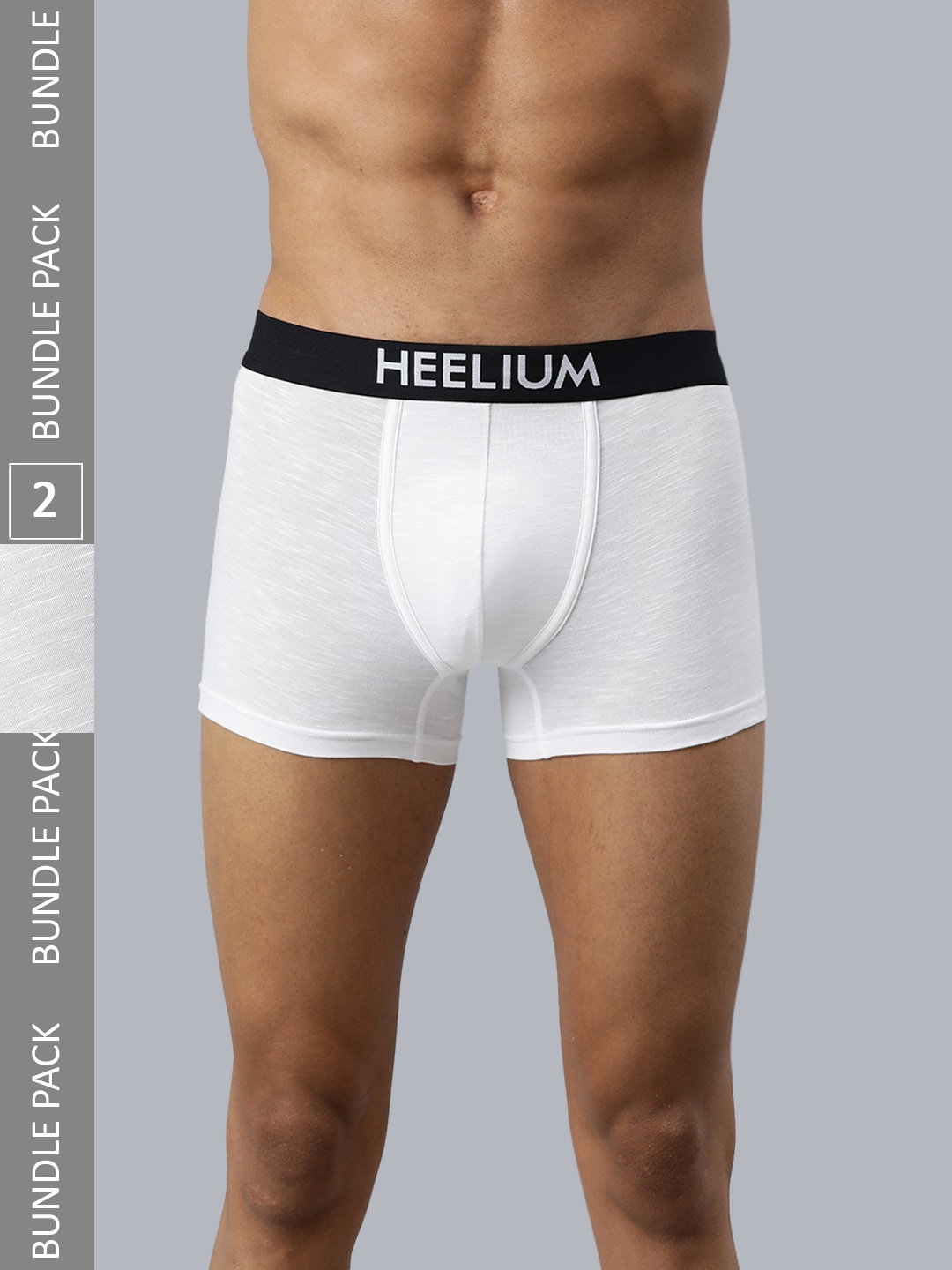 

Heelium Men Pack of 2 Bamboo Super Soft & Odour Free Comfort Fit Trunk, White