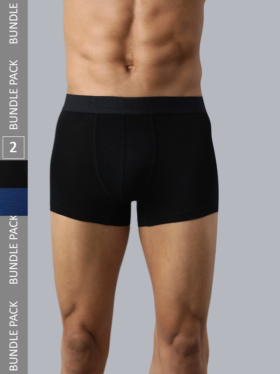 

Heelium Men Pack of 2 Bamboo Super Soft & Odour Free Comfort Fit Trunk, Black
