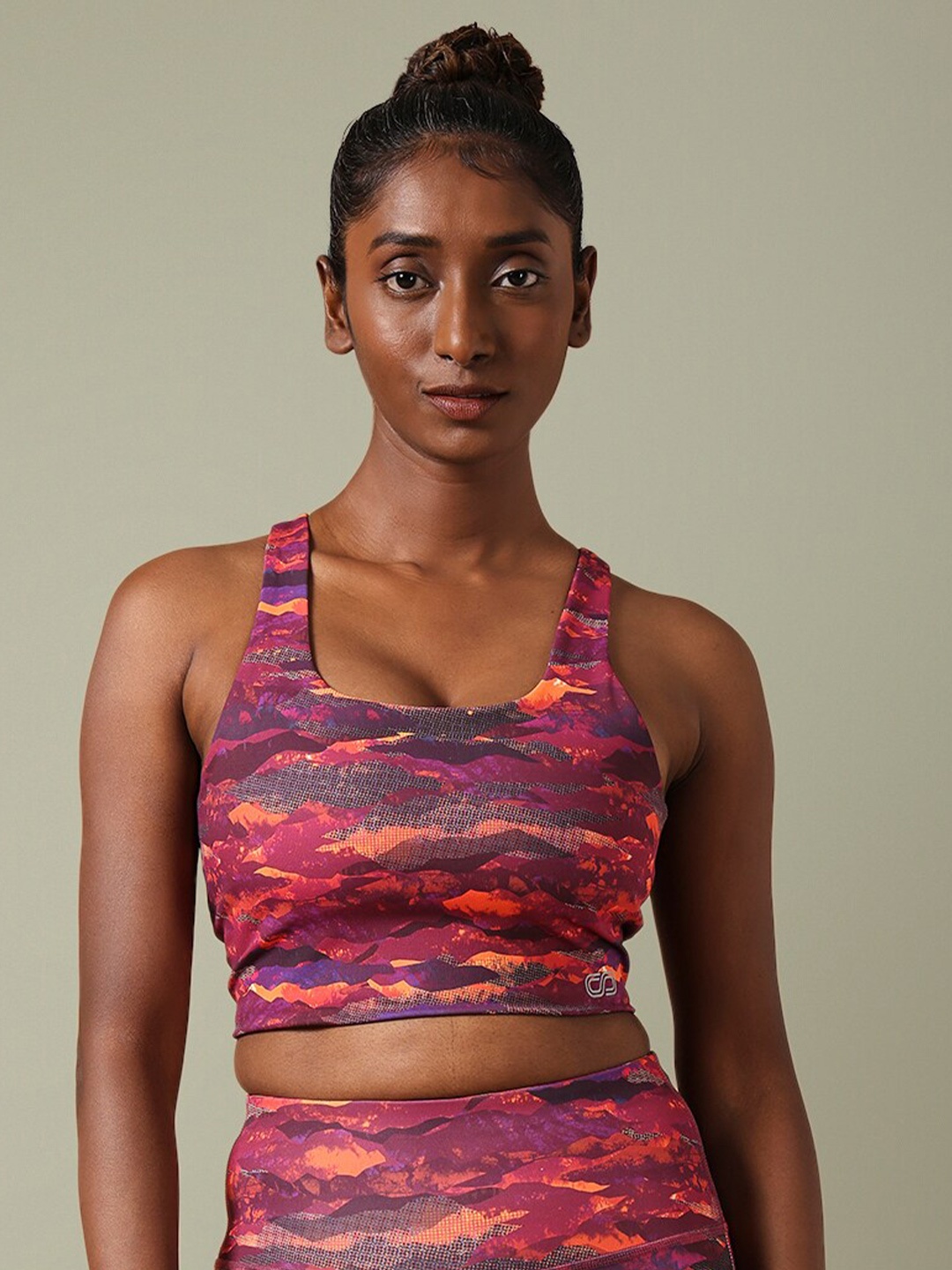 

Silvertraq Abstract Printed Non-Wired Anti Microbial Anti Odour High-Support Bra, Pink