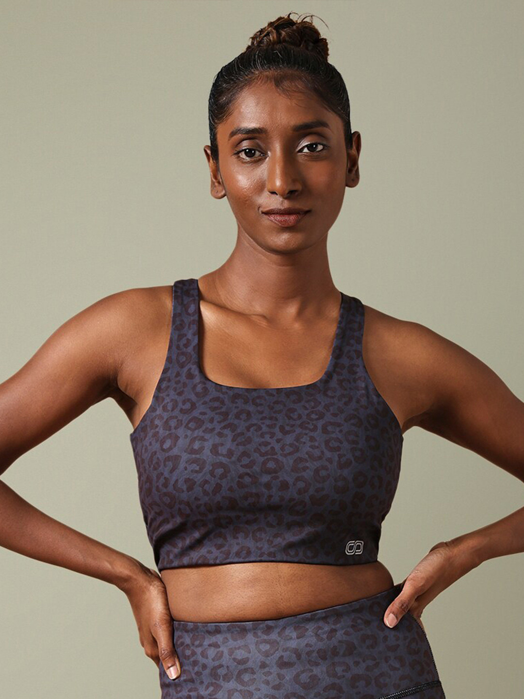 

Silvertraq Animal Printed Non-Wired Anti Microbial Anti Odour High-Support Bra, Blue