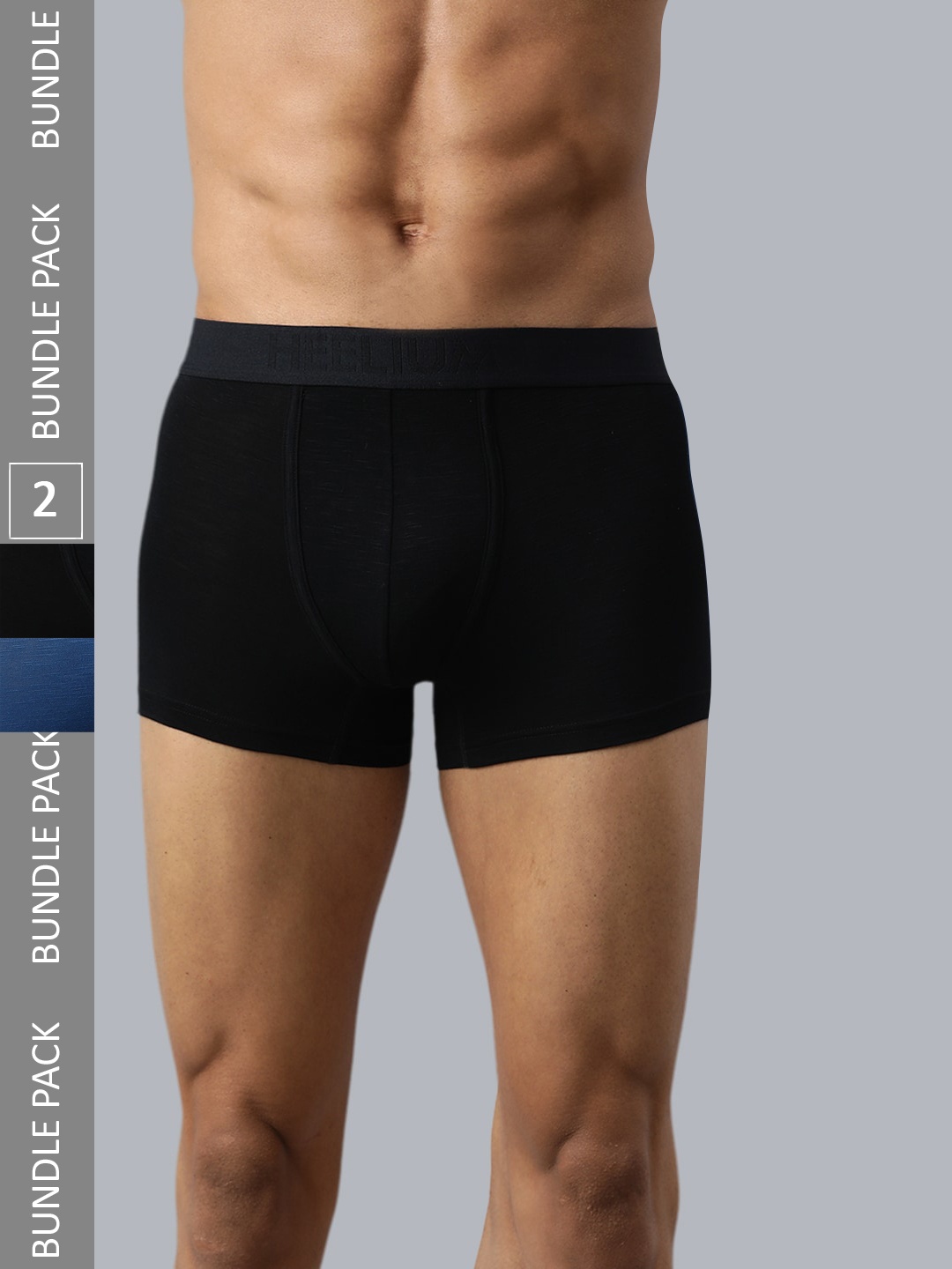 

Heelium Men Pack of 2 Bamboo Super Soft & Odour Free Comfort Fit Trunk, Black