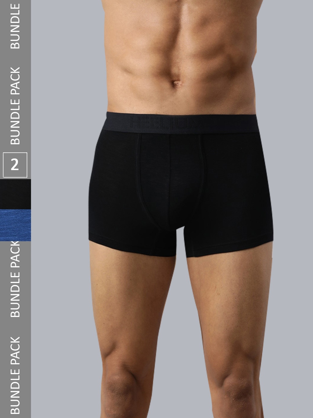 

Heelium Men Pack of 2 Bamboo Super Soft & Odour Free Comfort Fit Trunk, Black