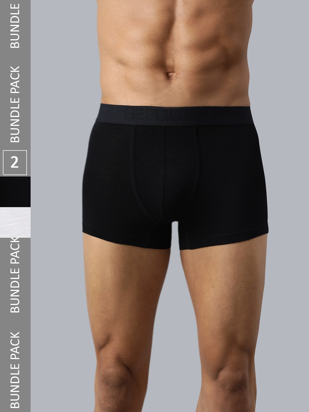 

Heelium Men Pack of 2 Bamboo Super Soft & Odour Free Comfort Fit Trunk, Black