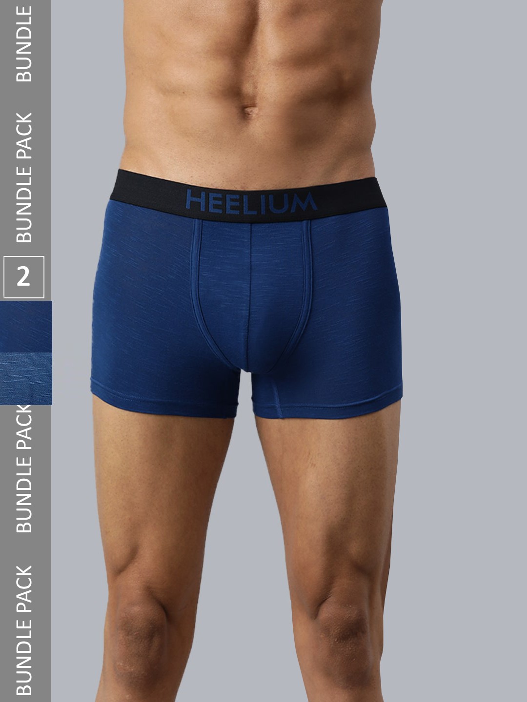 

Heelium Men Pack of 2 Bamboo Super Soft & Odour Free Comfort Fit Trunk, Navy blue