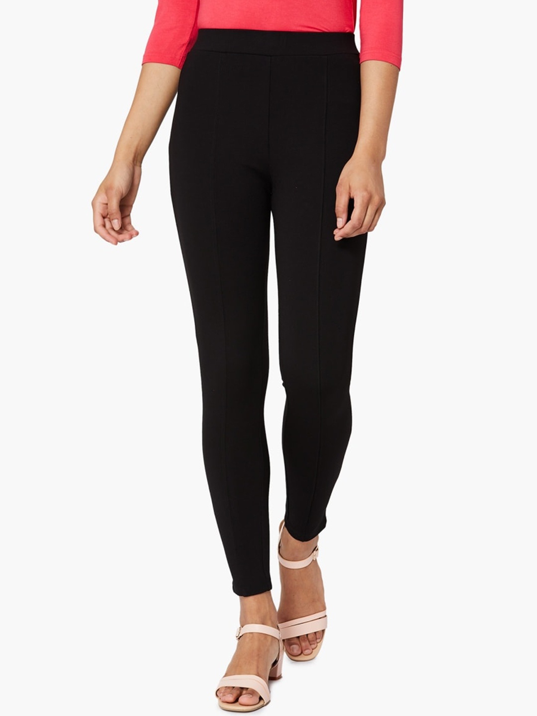 

CODE by Lifestyle Women Mid-Rise Regular Trousers, Black