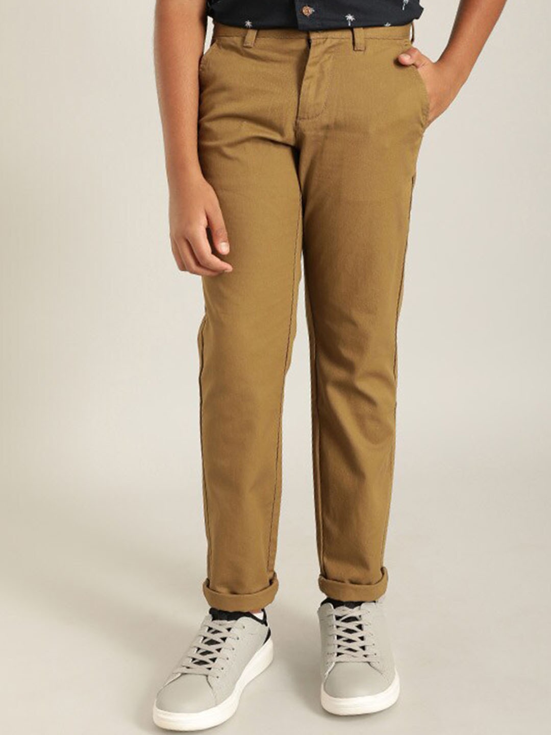 

Indian Terrain Boys Smart Chinos Trousers, Brown