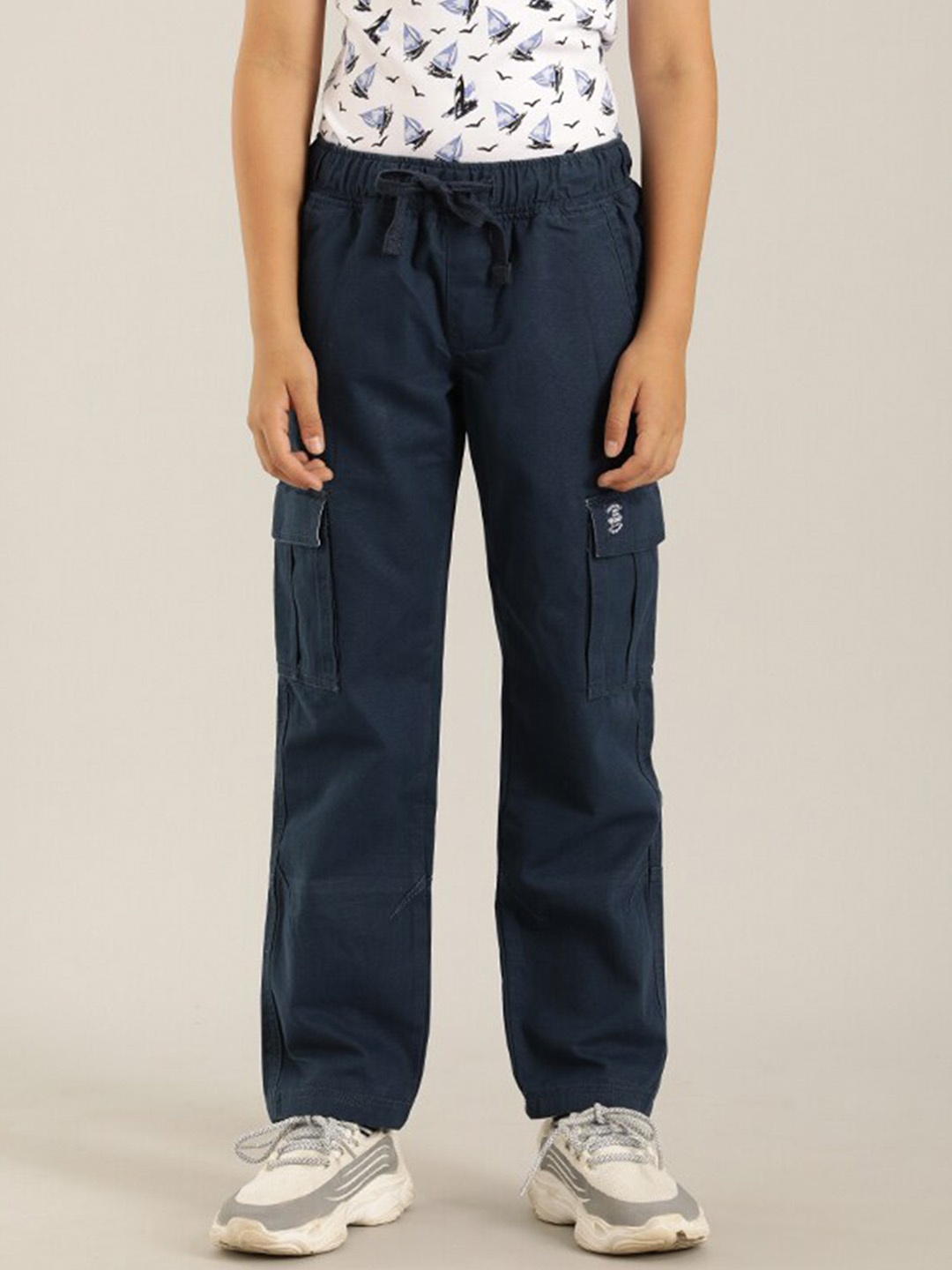 

Indian Terrain Boys Smart Pure Cotton Joggers, Blue