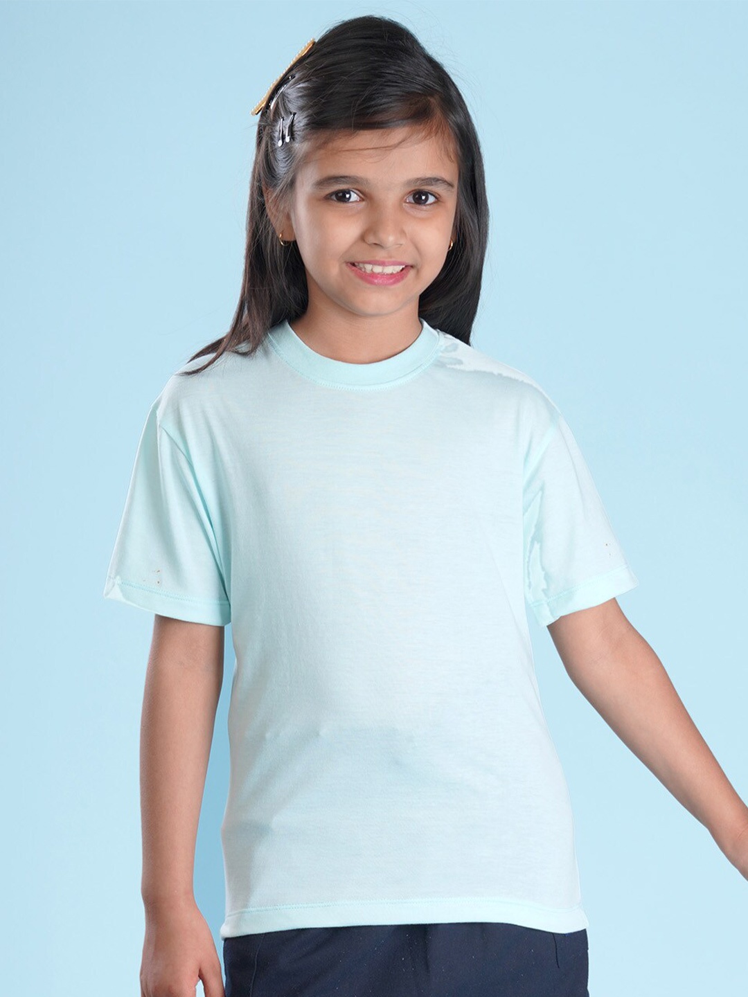 

NUSYL Girls Drop-Shoulder Oversized T-shirt, Blue