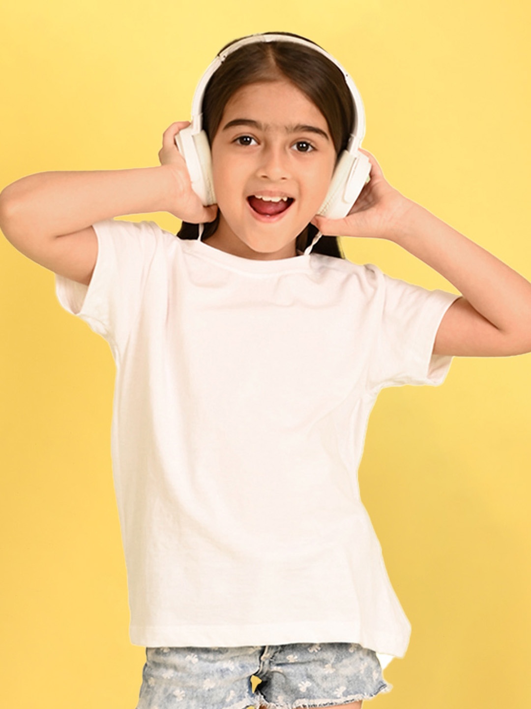 

NUSYL Girls Drop-Shoulder Oversized T-shirt, White