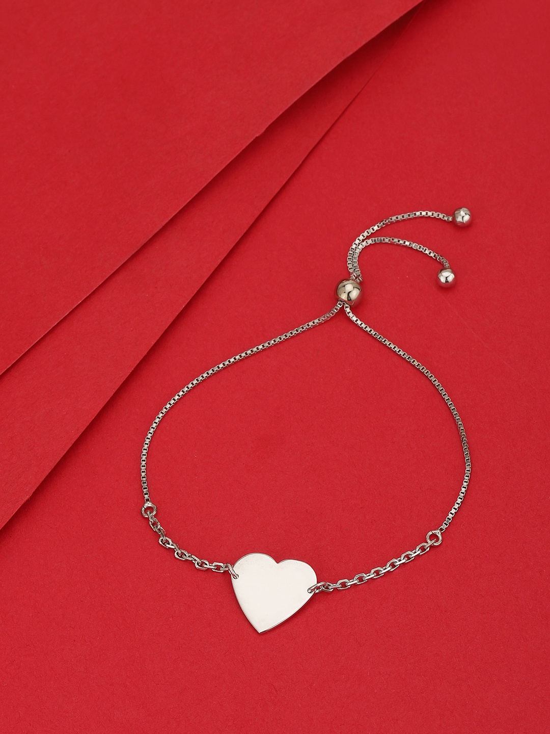 

Carlton London Women Rhodium-Plated Link Bracelet, Silver
