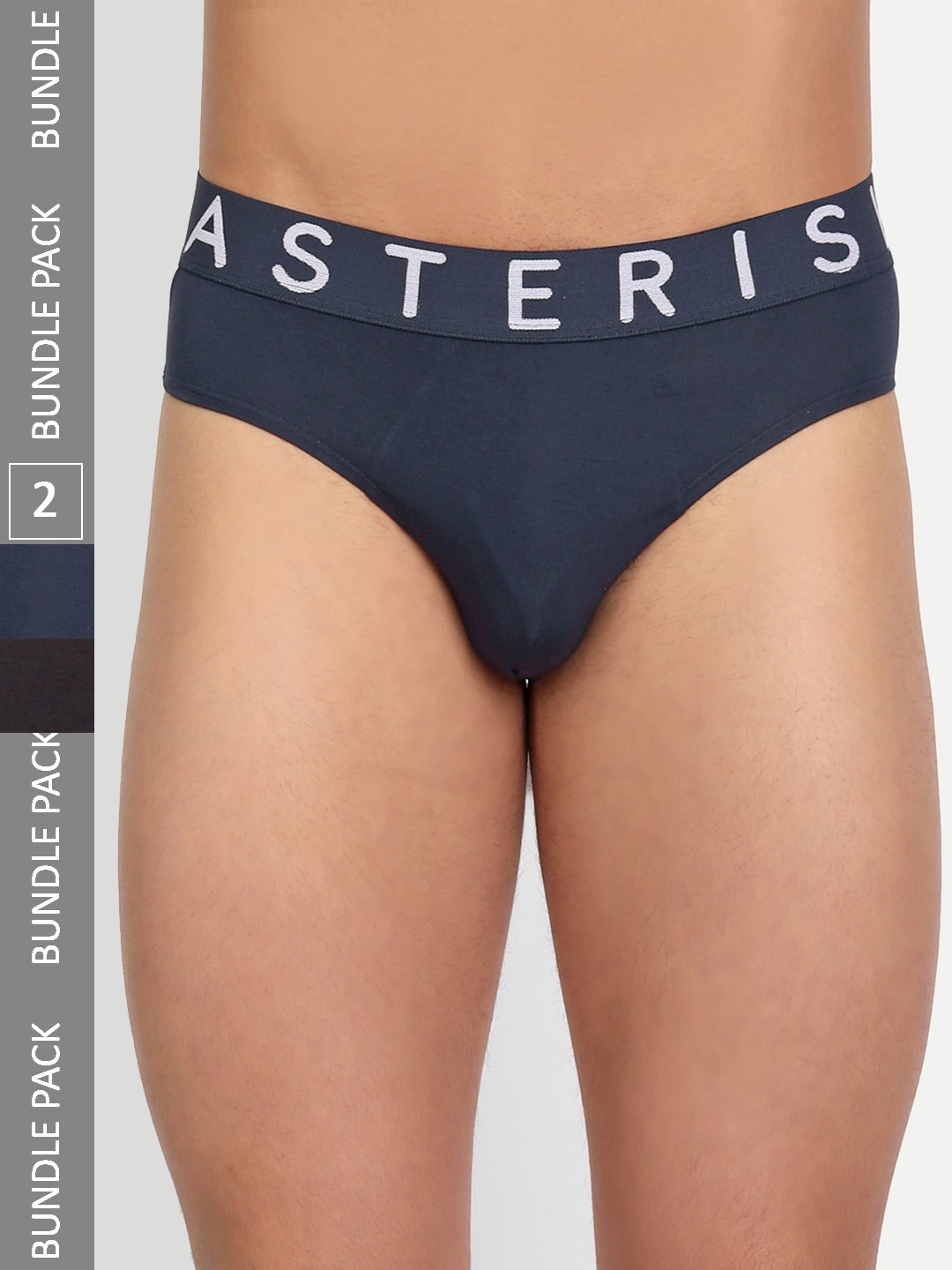 

Asterisk Men Pack of 2 Luxurious Micromodal Briefs MBR-CBK&PBL-XS-04, Black