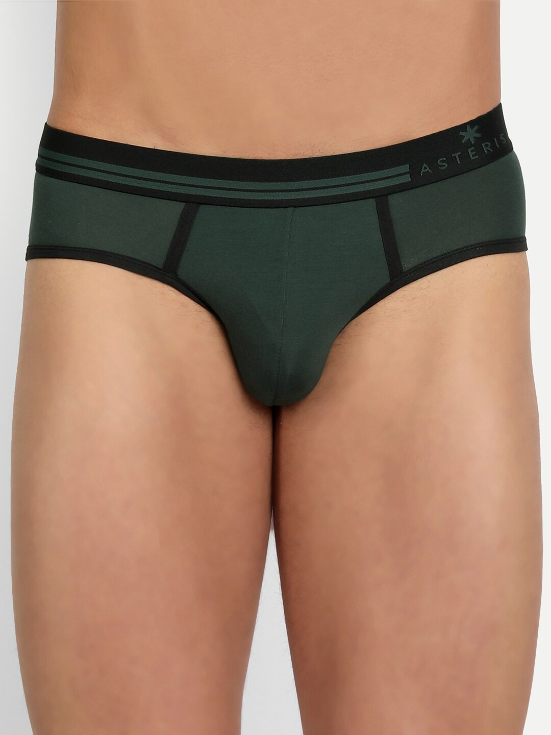 

Asterisk Men Pack Of 2 Solid Micro Modal Briefs MBR-FGN&FGN-S-02, Green