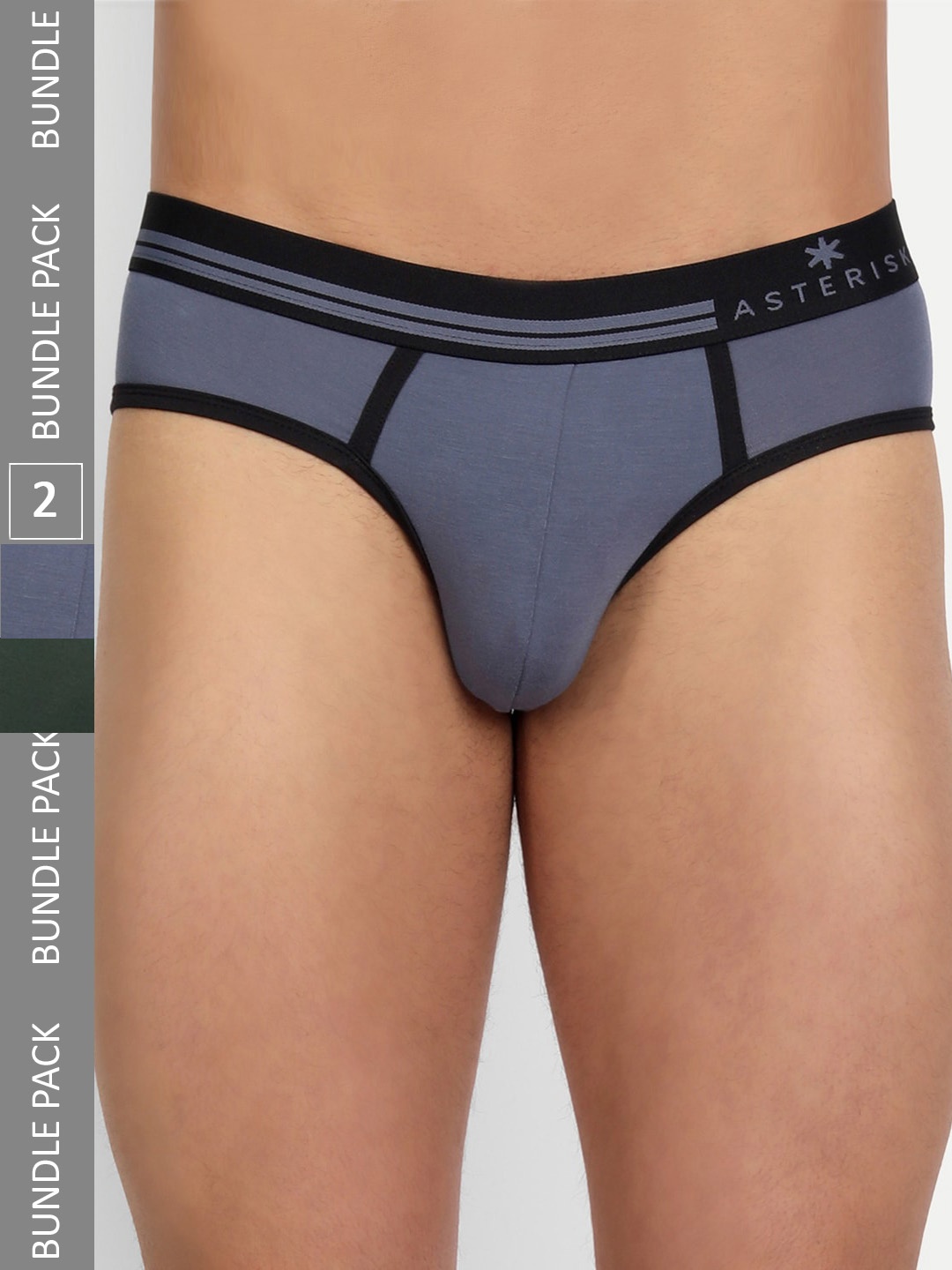 

Asterisk Men Pack of 2 Supersoft Durable Micro Modal Briefs, Green