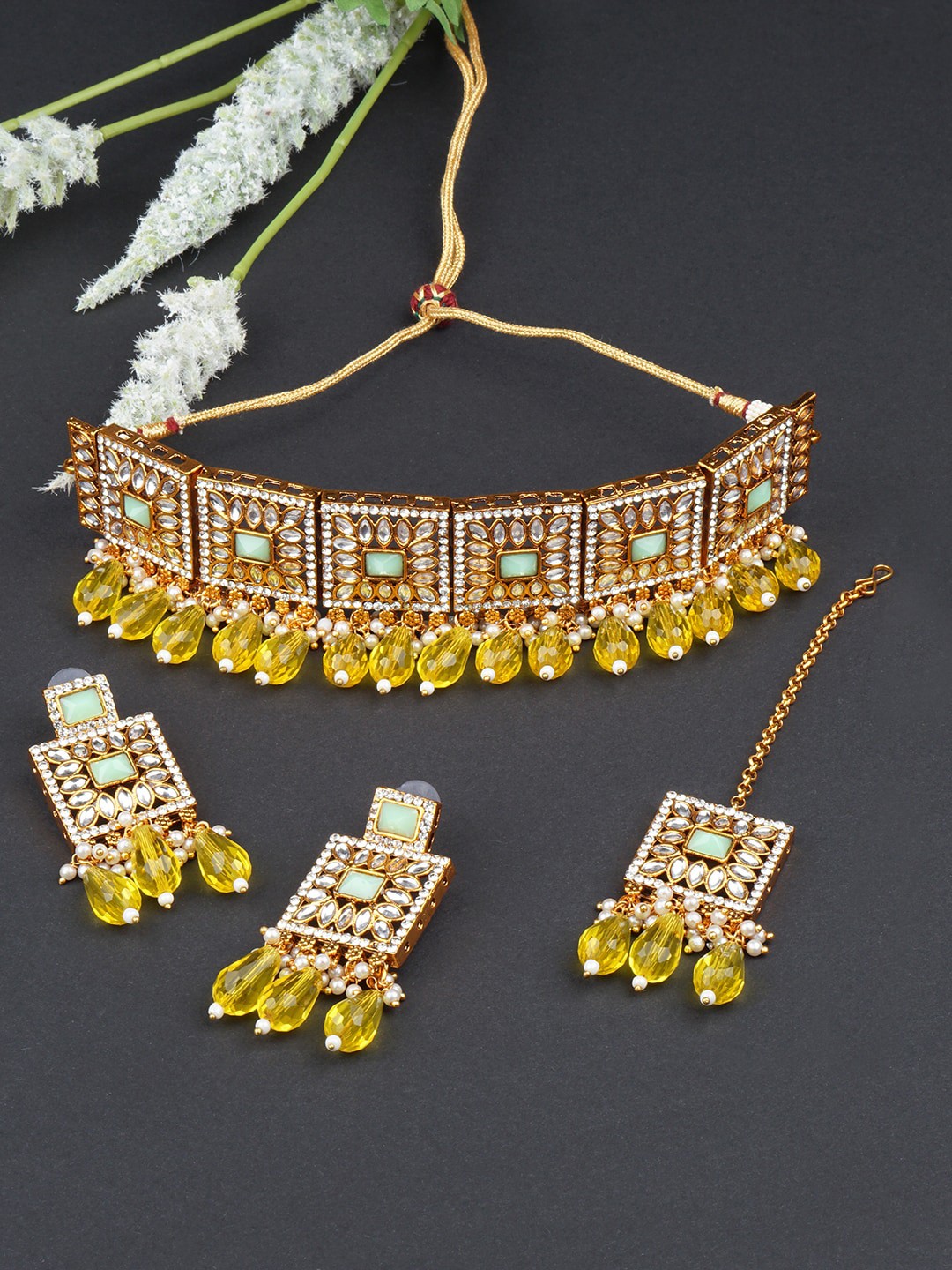 

Matushri Art Indian Traditional Gold Plated Jewellery Set, Yellow