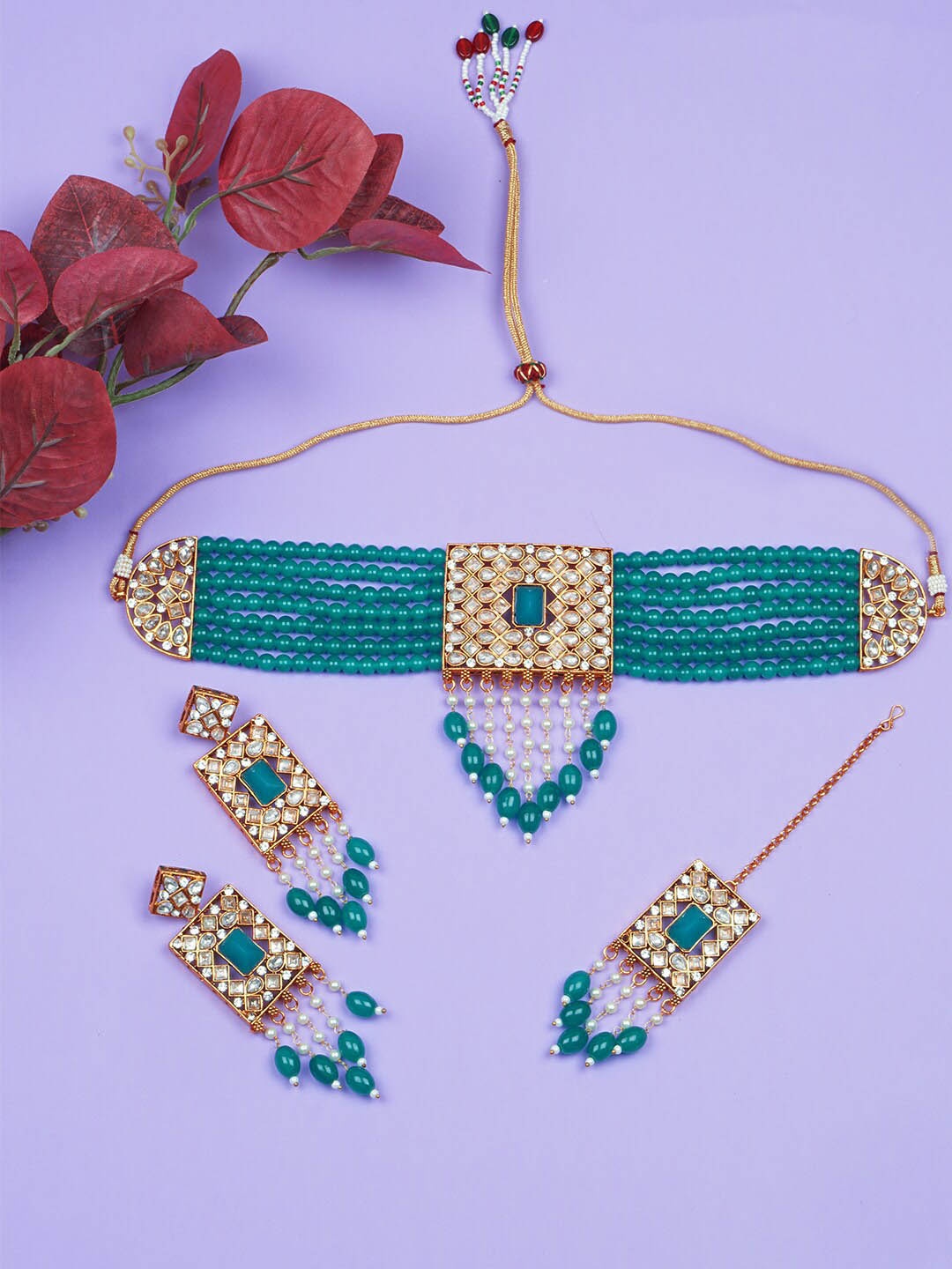 

Matushri Art Indian Gold-Plated Jewellery Set