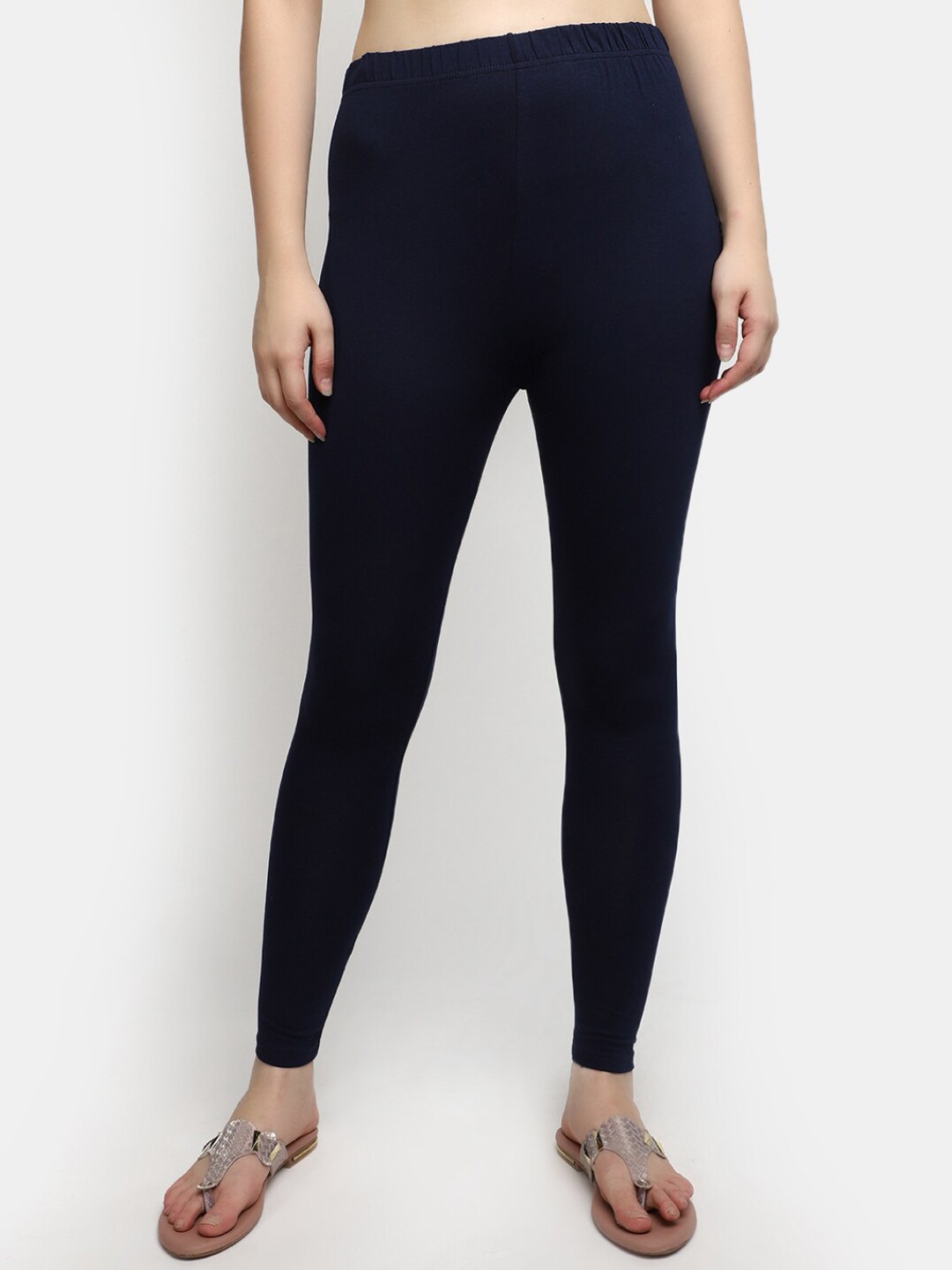 

V-Mart Women Mid-Rise Ankle-Length Leggings, Navy blue