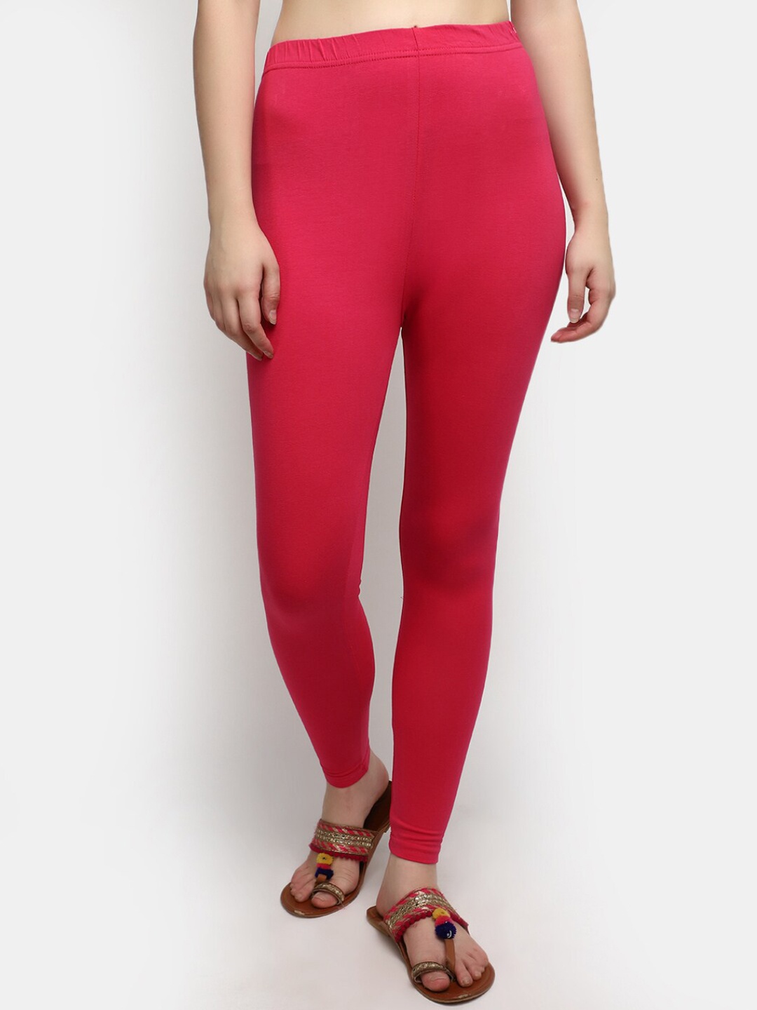 

V-Mart Women Mid-Rise Ankle-Length Leggings, Fuchsia