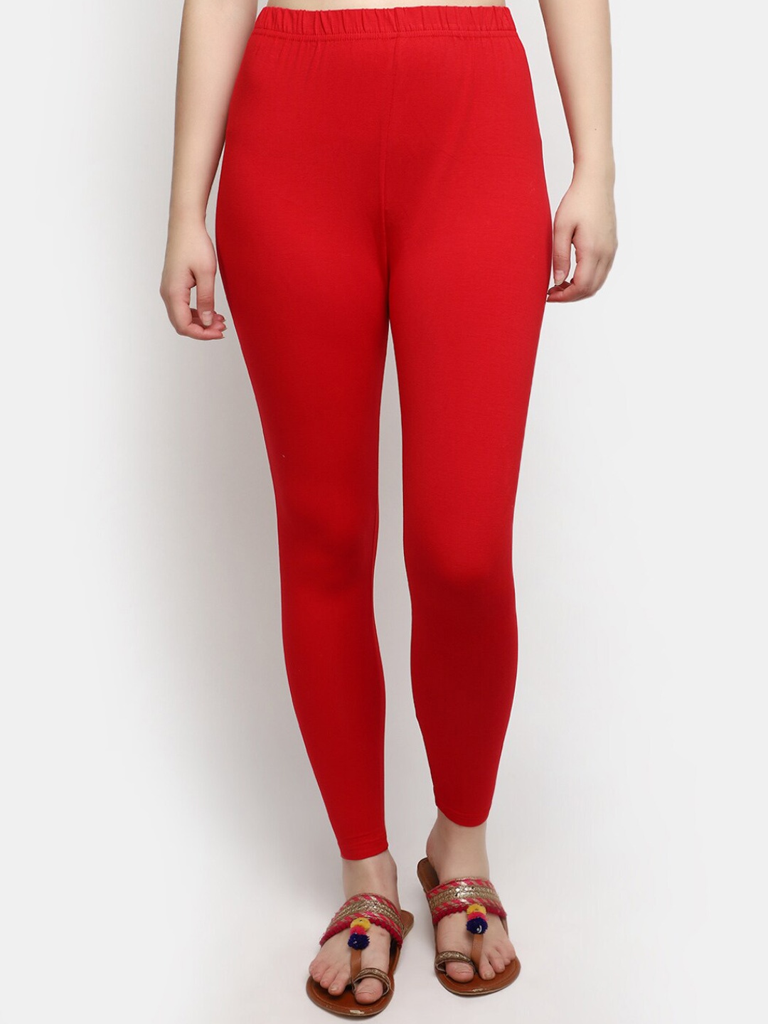 

V-Mart Womens Ankle-Length Leggings, Red