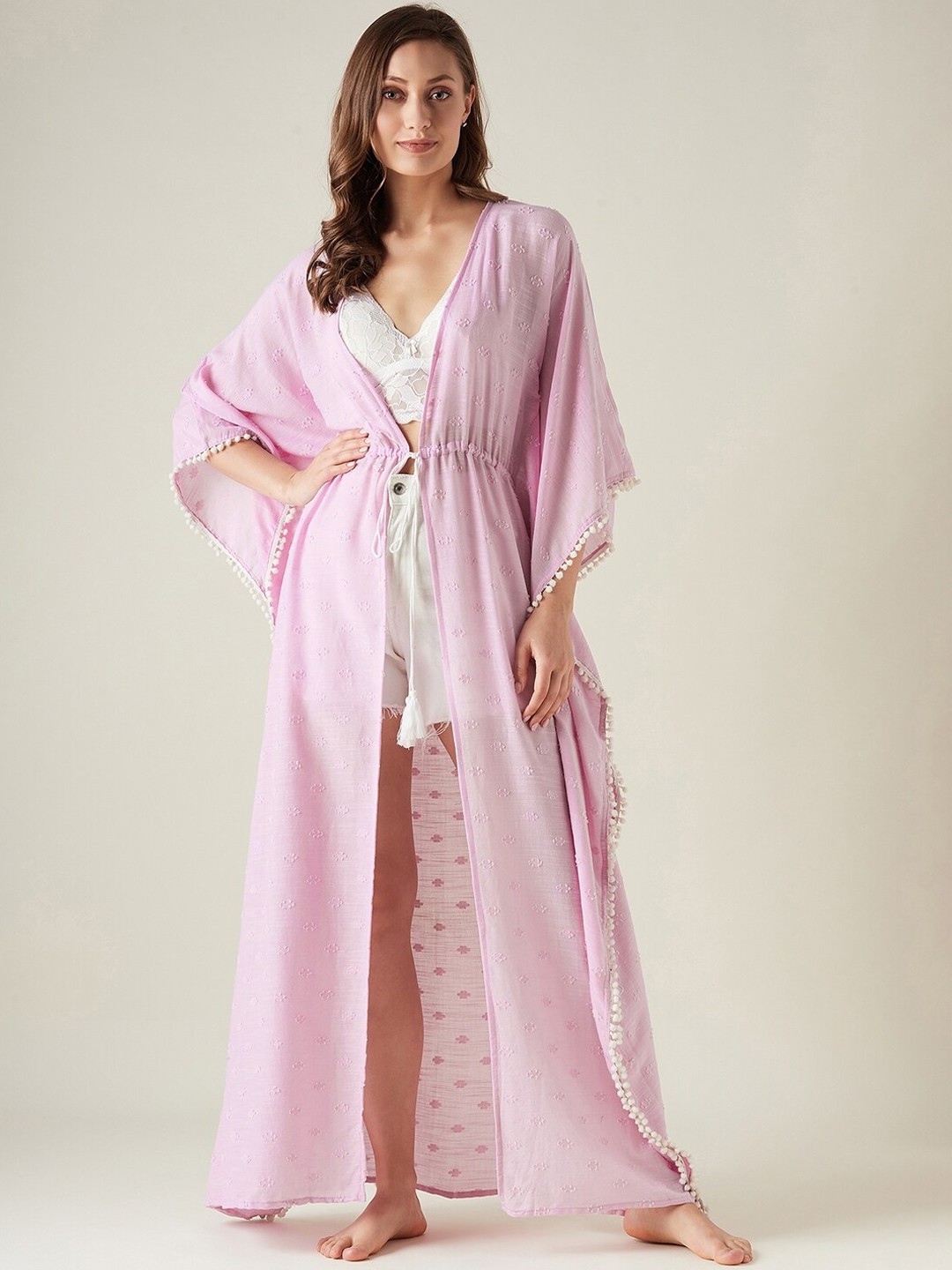 

The Kaftan Company Cotton Swimwear Cover-Up Kaftan Dress, Lavender
