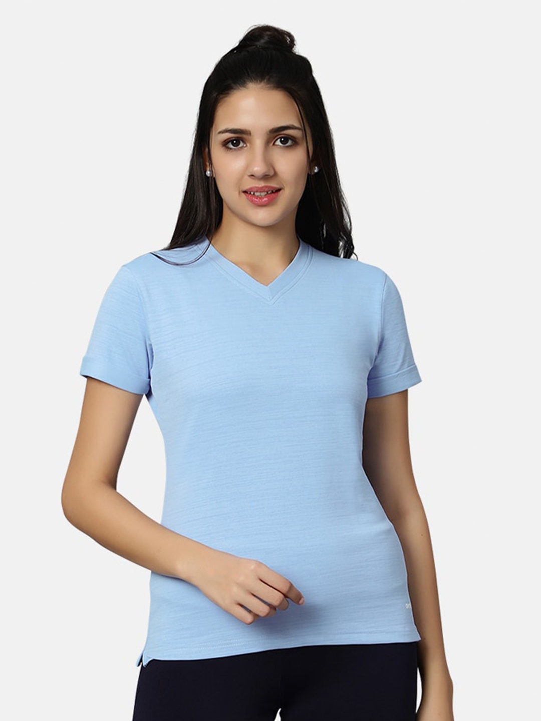 

Omtex V-Neck Knitted Sports T-shirt, Blue