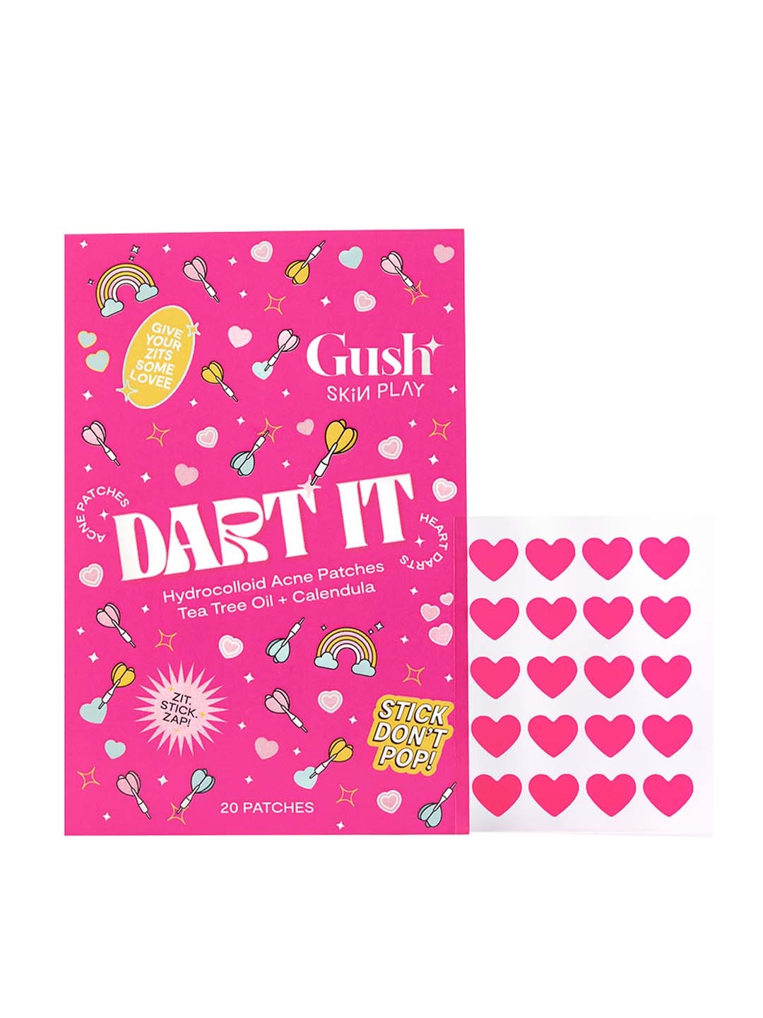 

Gush Beauty Dart It Anti-Acne Hydrocolloid Pimple Patches with Tea Tree Oil, Pink