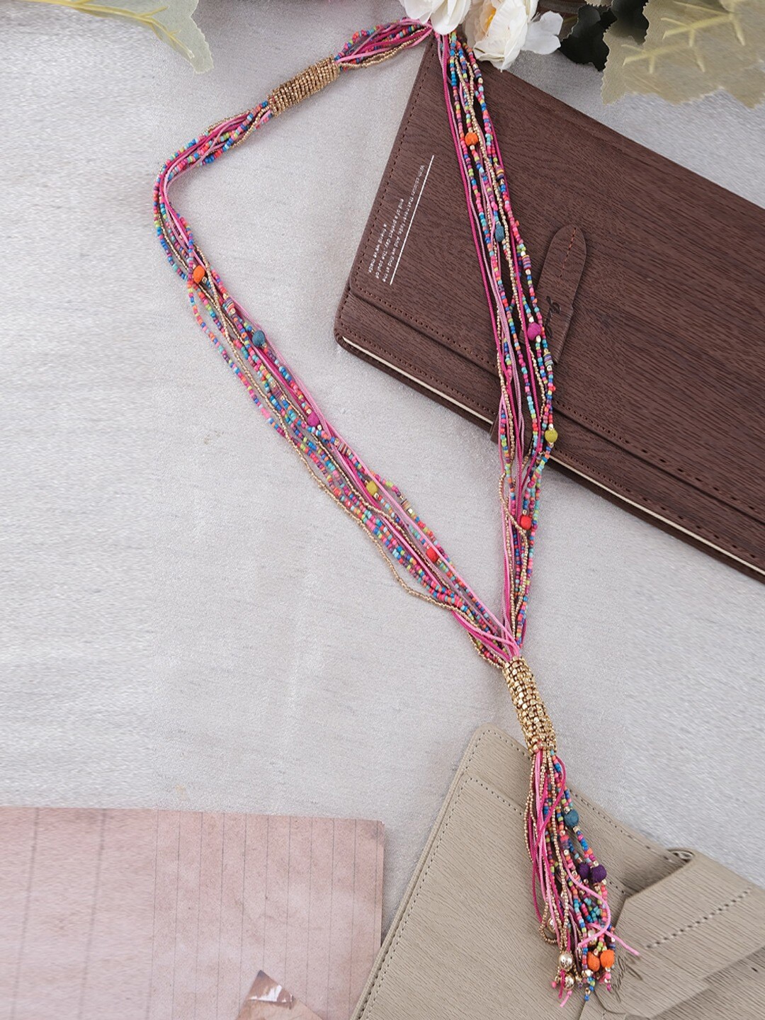 

UNIVERSITY TRENDZ Multicoloured Gold-Plated Bohemian Necklace, Multi