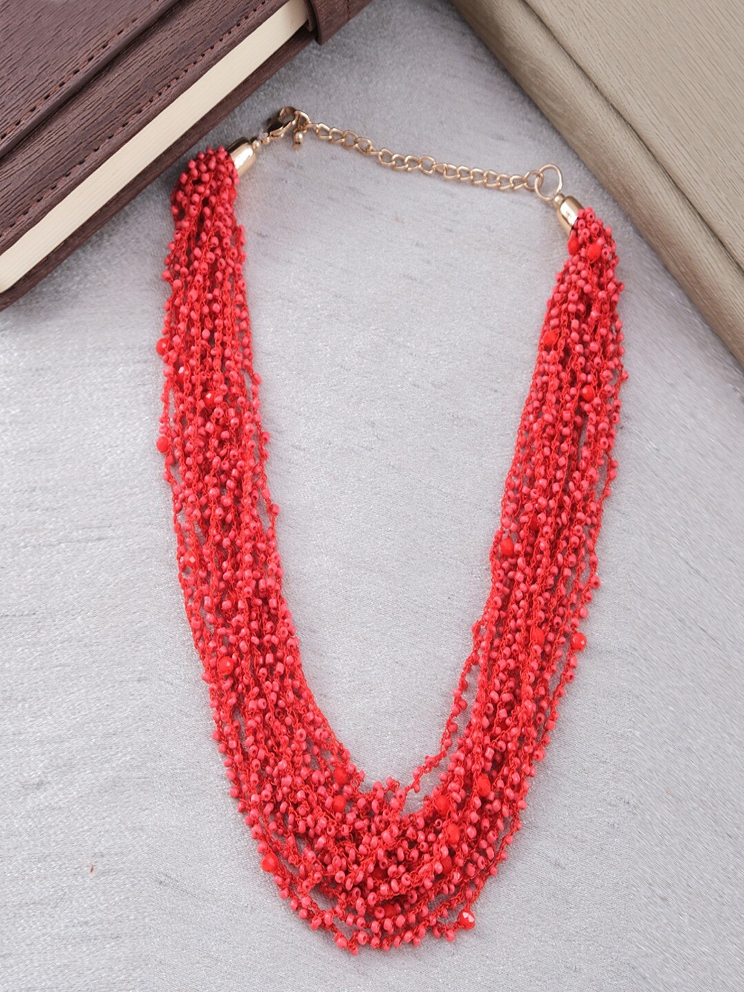 

UNIVERSITY TRENDZ Gold-Plated Beaded Layered Necklace