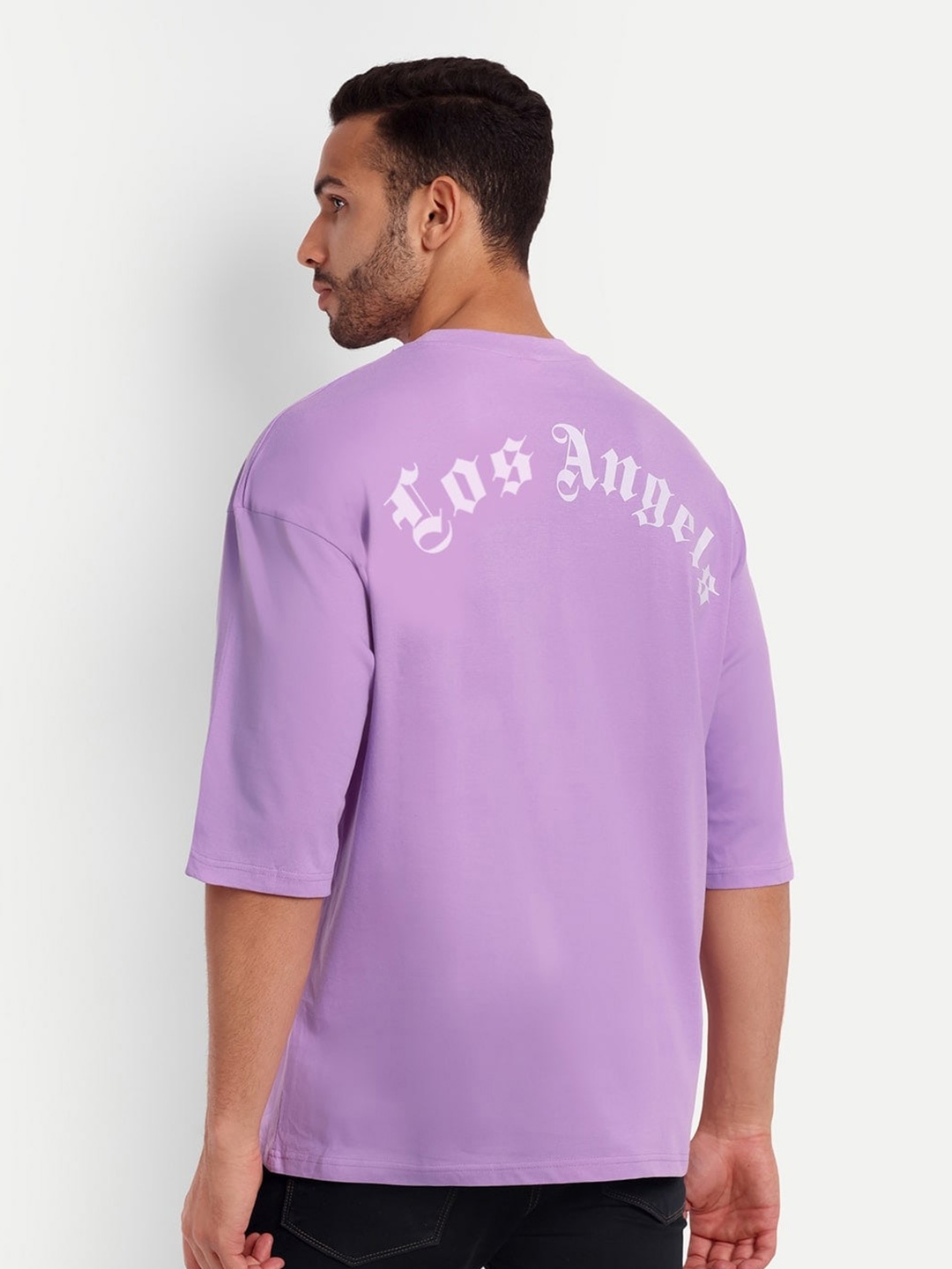 

Gavin Paris Typography Printed Drop-Shoulder Oversize Cotton T-shirt, Lavender