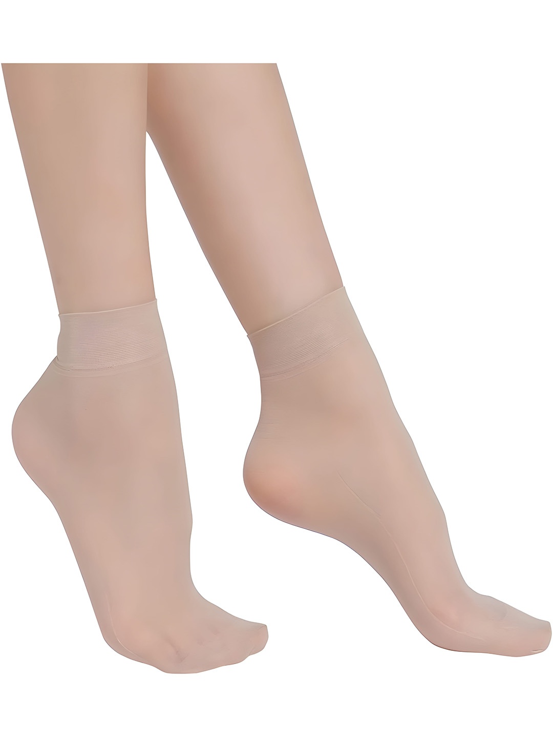 

Hill Islands Above Ankle-Length High Density Breathable Reinforced durable toe Sheer Socks, Beige