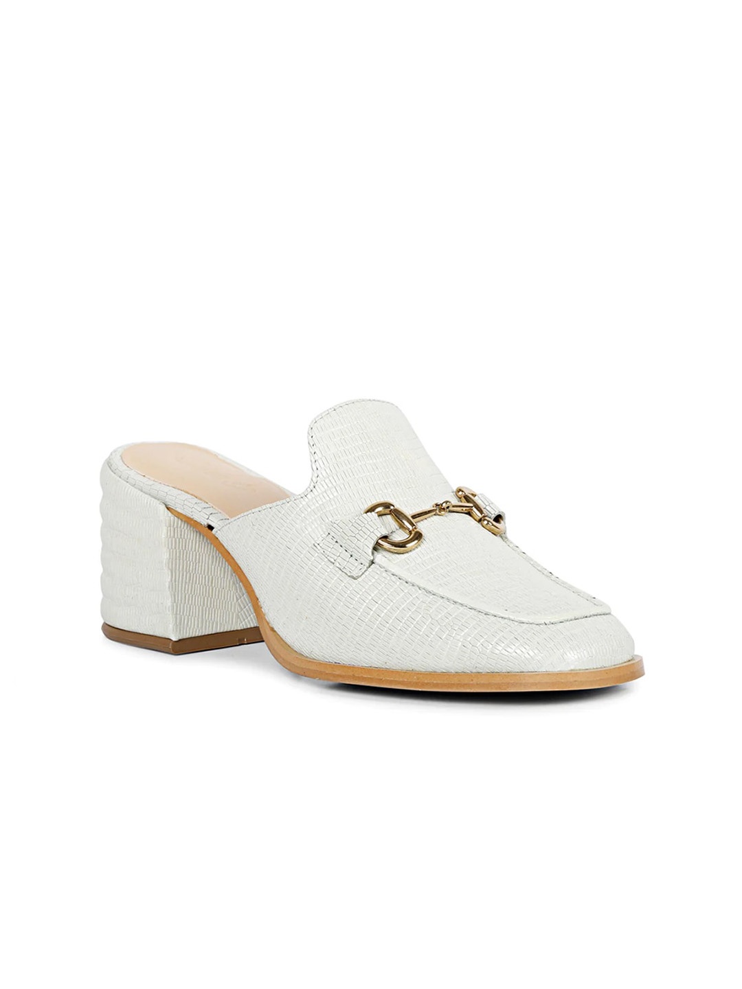 

Saint G Embellished Leather Block Mules, White