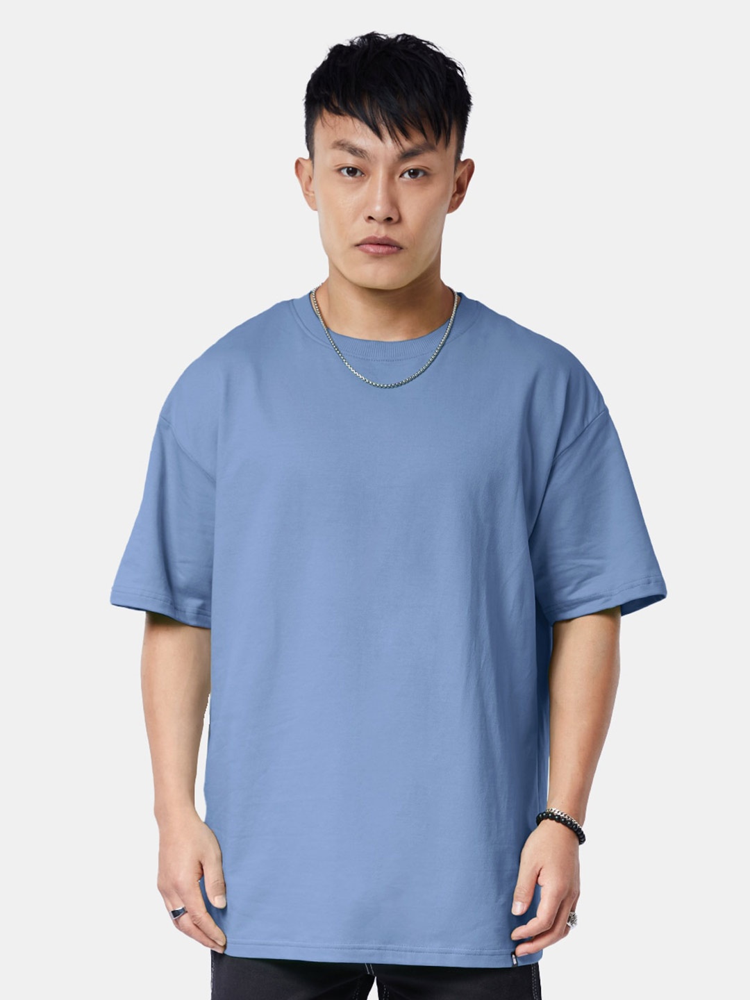

The Souled Store Blue Pure Cotton Oversized Fit T-shirt