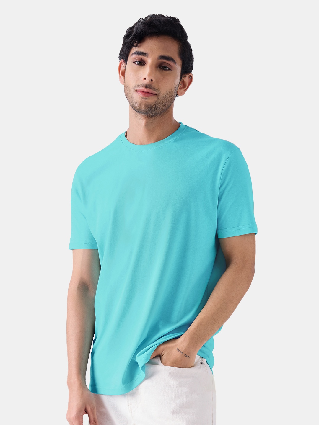 

The Souled Store Blue Round Neck Pure Cotton T-shirt