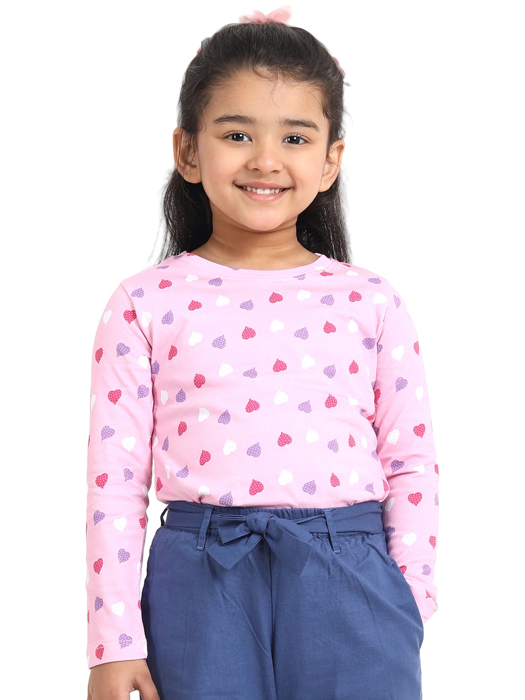 

Campana Girls Conversational Printed Cotton T-shirt, Pink