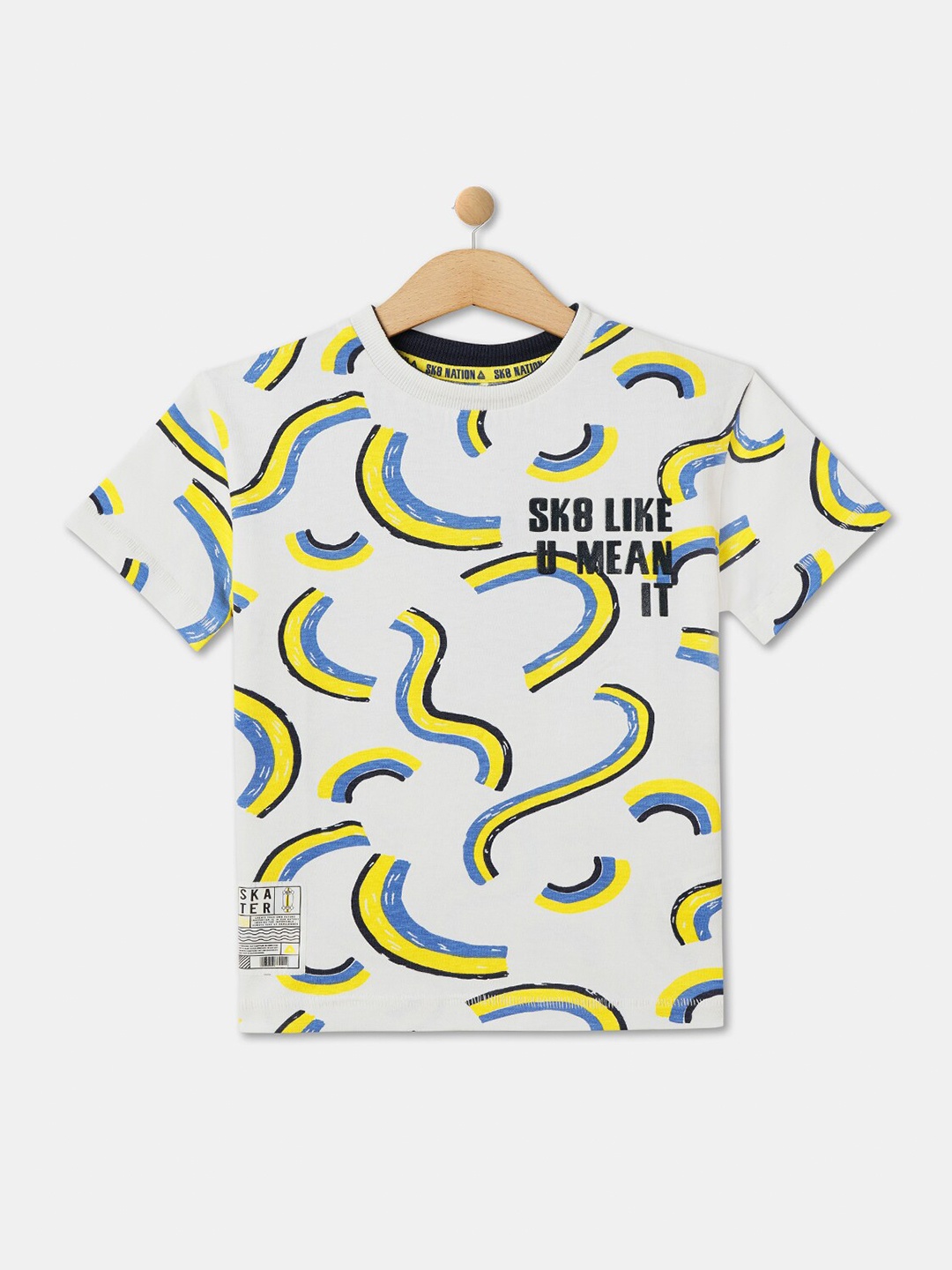 

R&B Boys Printed Cotton T-shirt, White