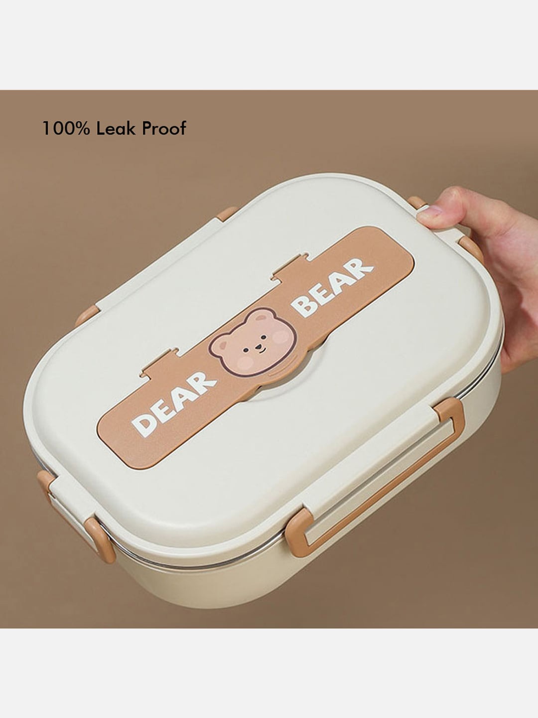 

Little Surprise Box LLP Kids Cream-Coloured & Brown Printed Insulated Lunch Box