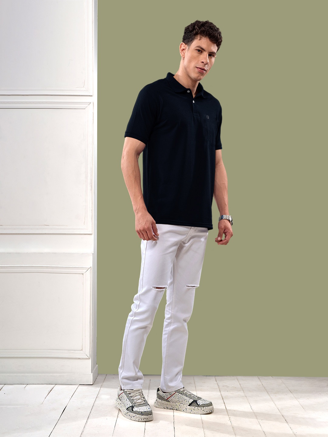 

LUX NITRO Polo Collar Anti Odour T-shirt, Navy blue