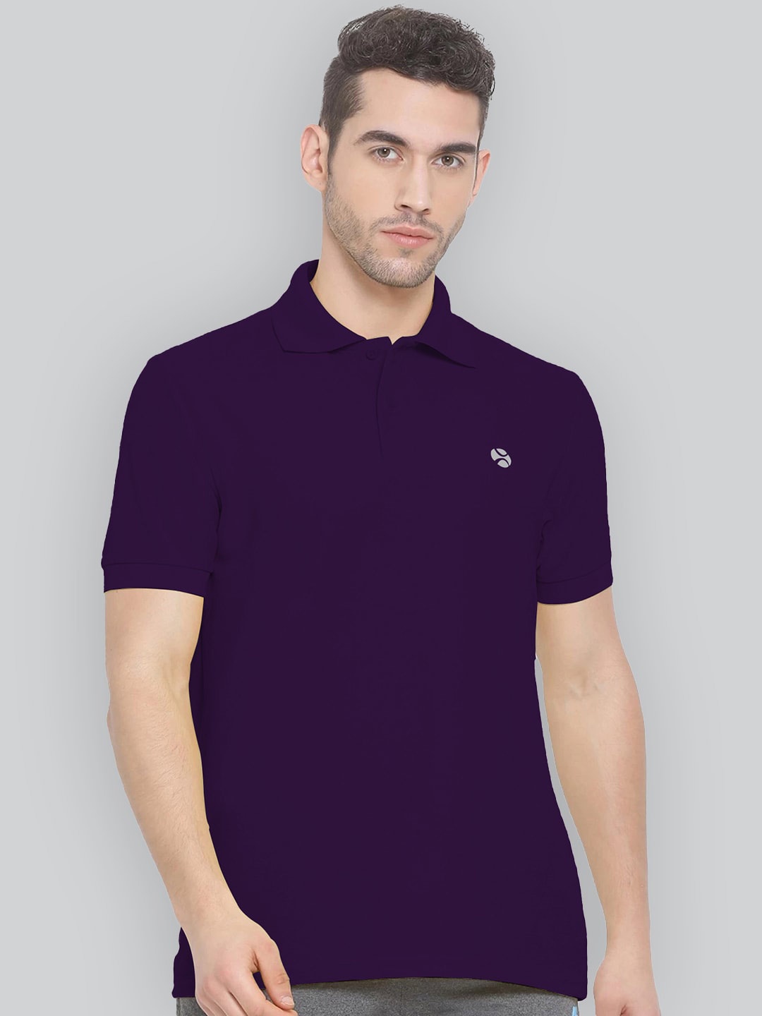 

LUX NITRO Polo Collar Anti Odour Cotton Blend T-shirt, Purple