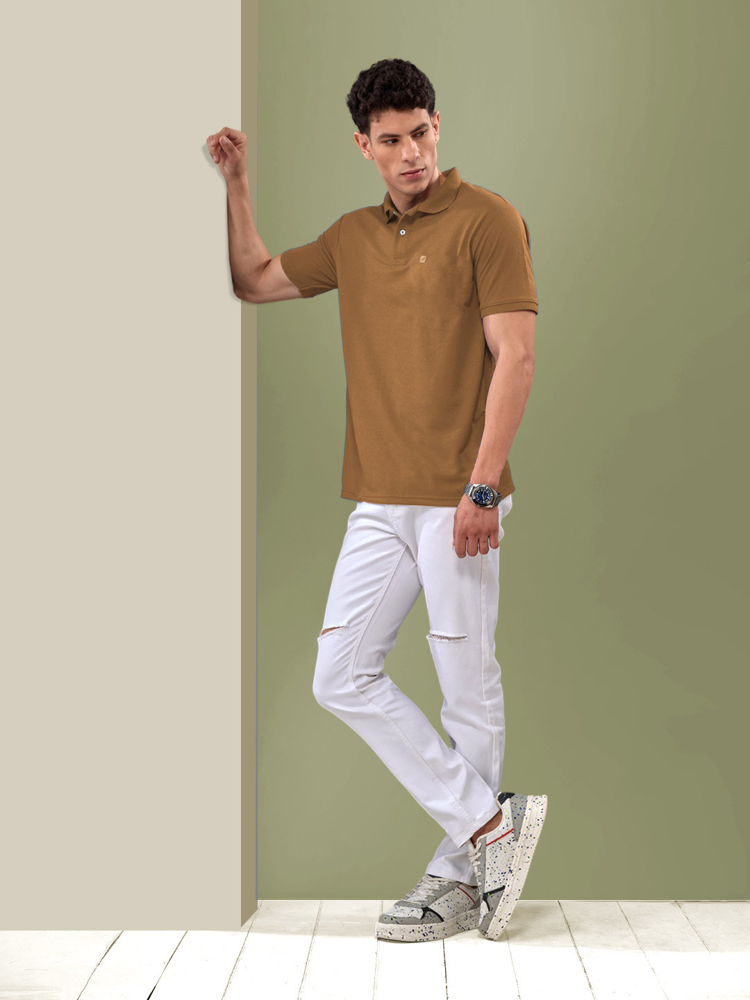 

LUX NITRO Polo Collar Anti Odour T-shirt, Brown