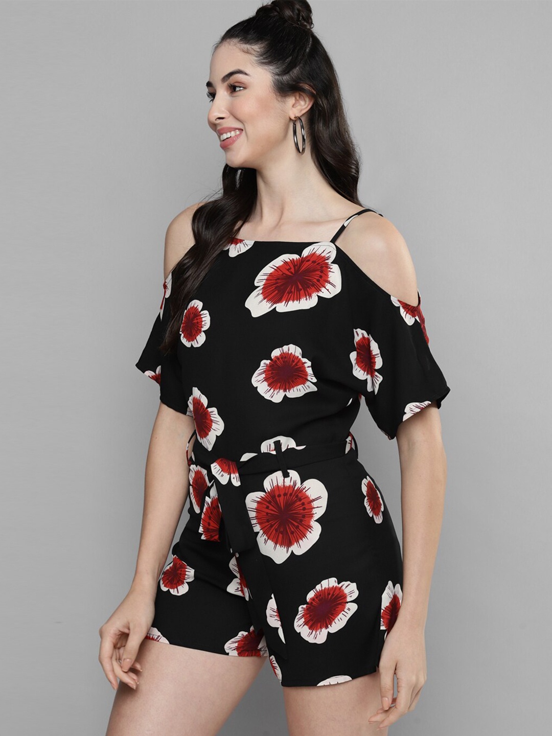 

Kook N Keech Women Floral Printed Playsuit, Black