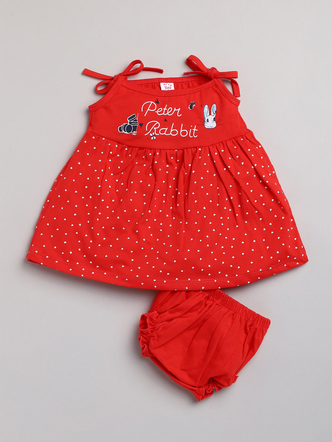 

Mars Infiniti Girls Printed Pure Cotton Top With Shorts, Red
